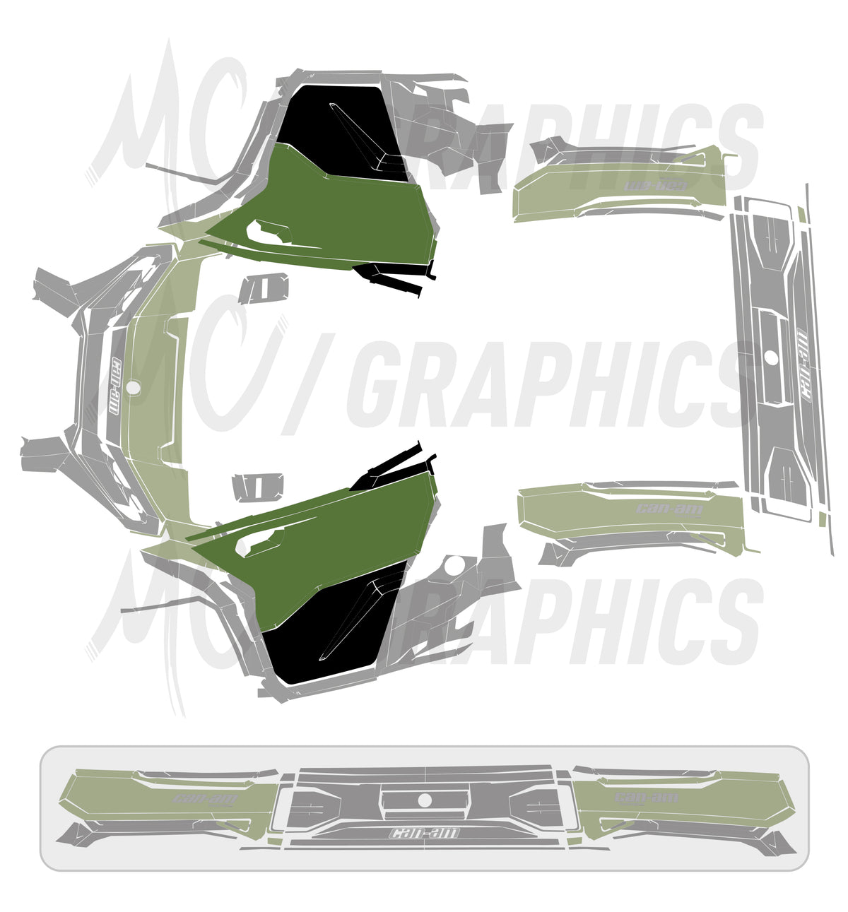 CAN AM TRAXTER HD11 2026+ - LOTS PORTES (3 MODELES) - TEMPLATE