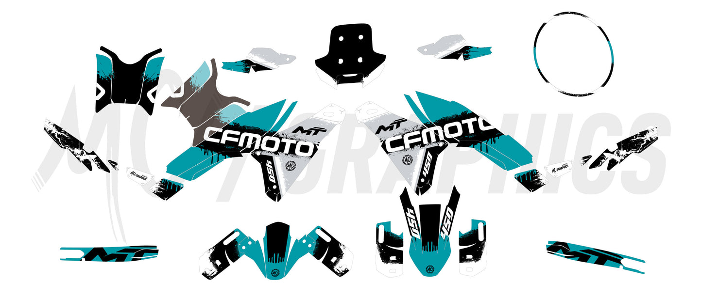 SMEAR - TURQUOISE BLANC - CF MOTO MT 450 2024+ - BIGGER SERIES