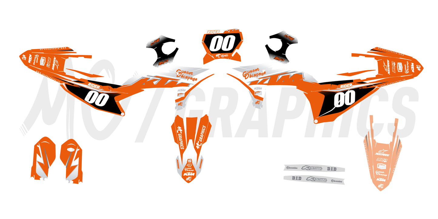 KTM 85 SX 2025+ - RONGET26 - ORANGE BLANC