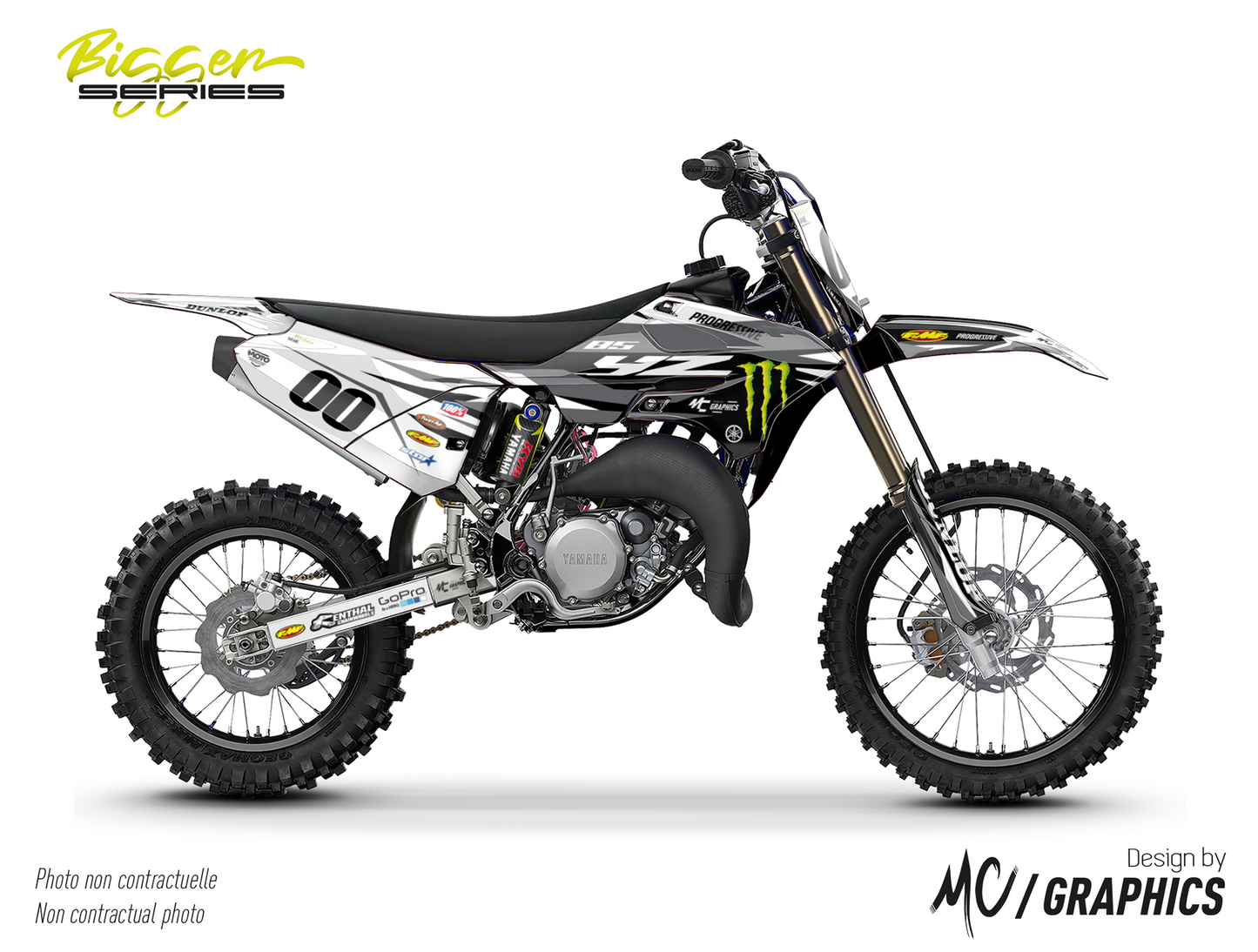 YAMAHA 85 YZ 2022+ - VERDIER26 - BLANC NOIR