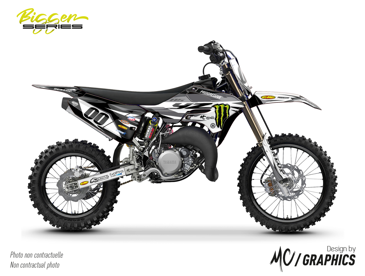 YAMAHA 85 YZ 2022+ - VERDIER26 - NOIR BLANC
