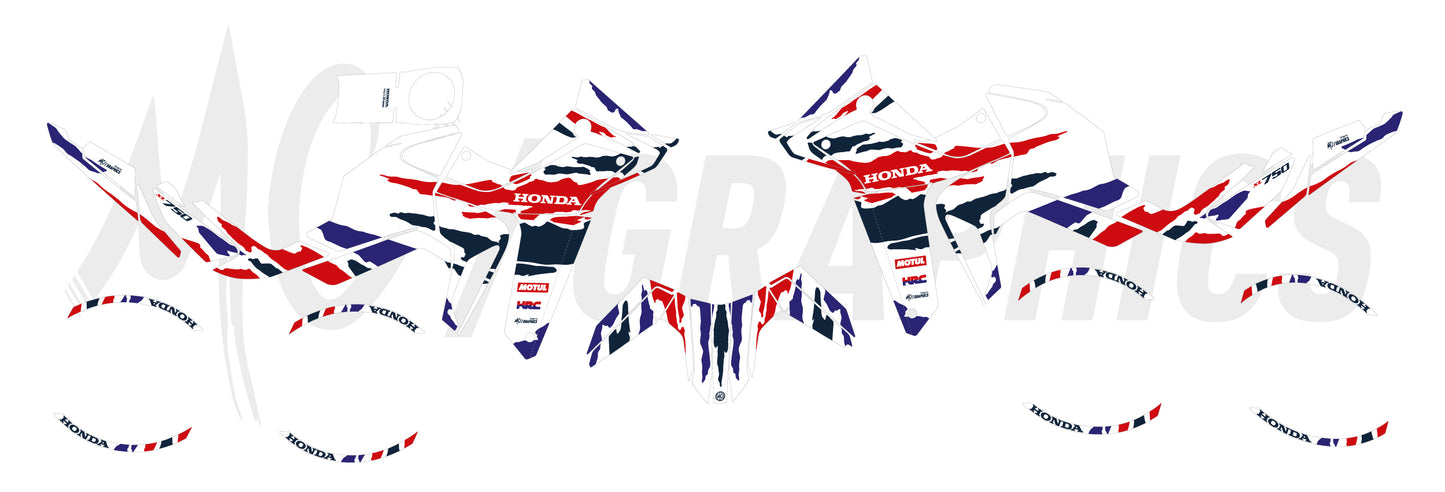 BLUNDER - BLANC BLEU ROUGE - HONDA XL 750 TRANSALP 2023-2024 - BIGGER SERIES