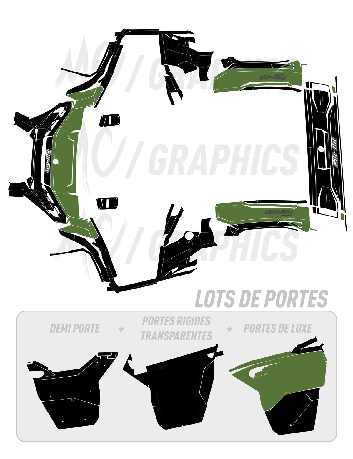 CAN AM TRAXTER HD11 2026+ - LOTS PORTES (3 MODELES) - TEMPLATE