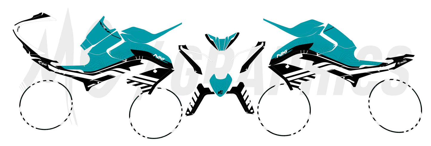 CF GP - TURQUOISE BLANC - CF MOTO NK 800 2023+ - BIGGER SERIES
