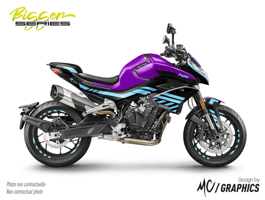 CF GP - PLAQUE VIOLETTE LIGHT CYAN - CF MOTO NK 800 2023+ - BIGGER SERIES