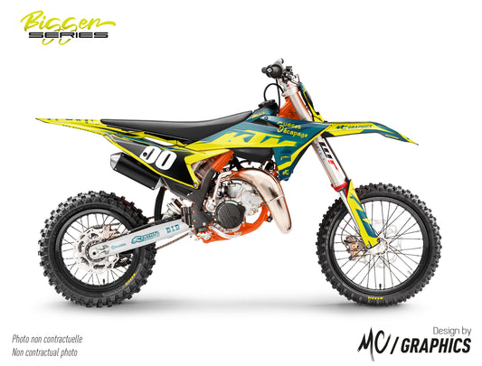 KTM 85 SX 2025+ - RONGET26 - JAUNE NEON BLEU PETROLE