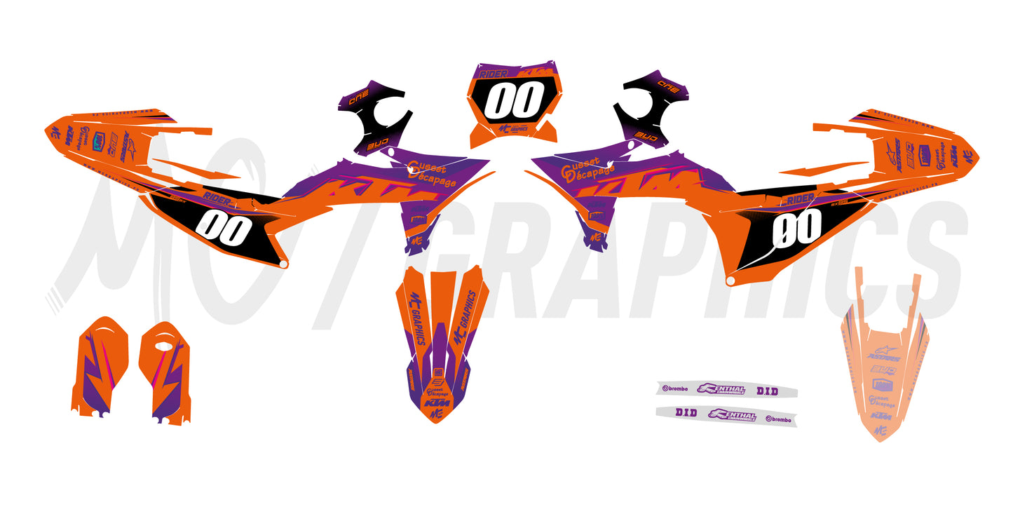 KTM 85 SX 2025+ - RONGET26 - ORANGE PURPLE